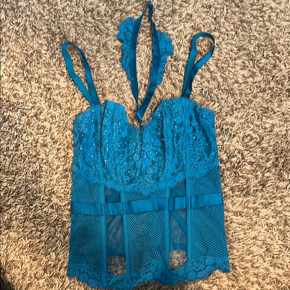 Victoria's Secret Blue Lace Bustier